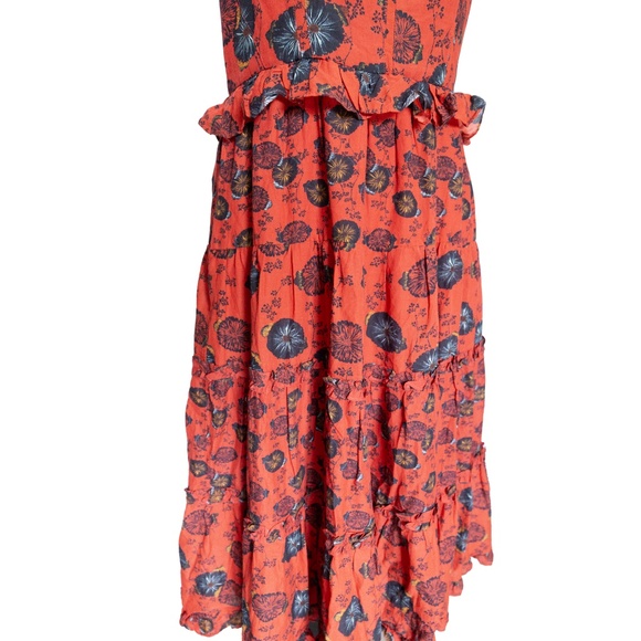 ULLA JOHNSON Adyna Sleeveless Midi Dress in Poppy Floral - Women's Size 10 - Picture 8 of 15